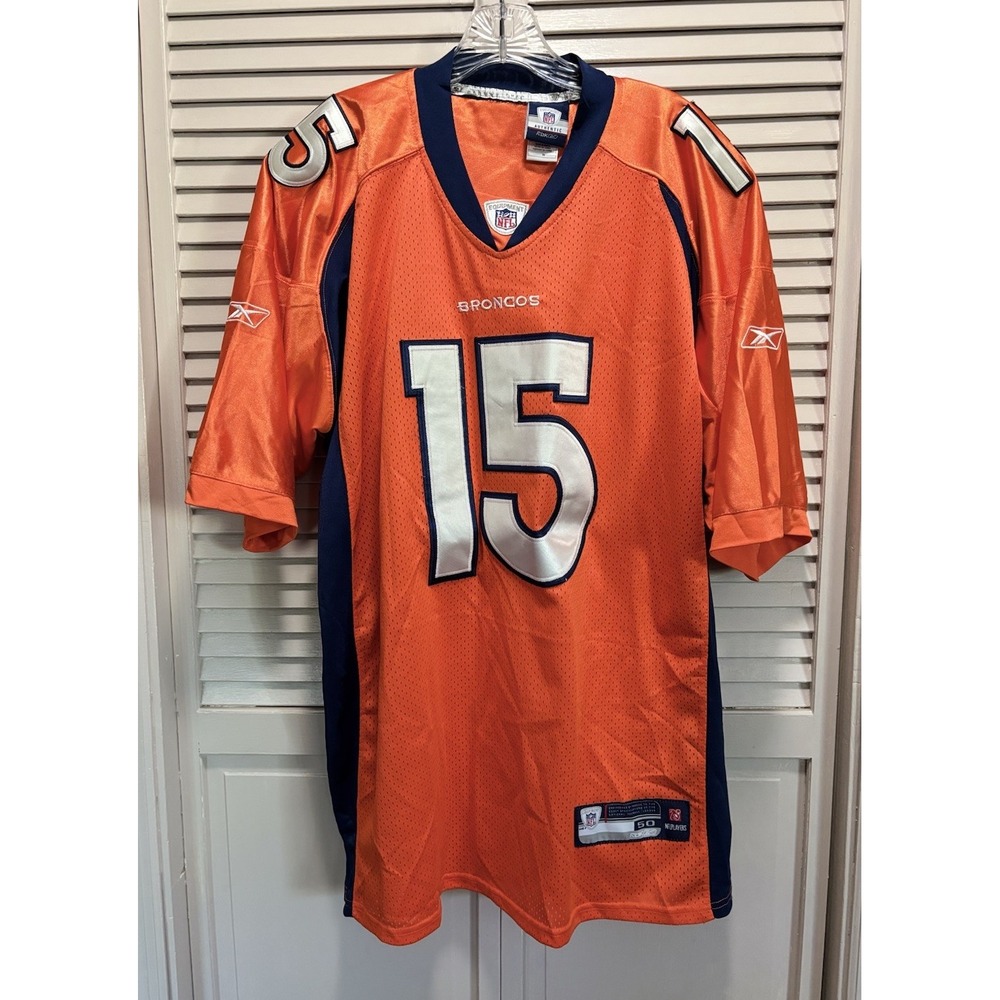 RBK NFL On Field Denver‎ Broncos Marshall #15 Jersey Size 50 Orange/Blue Logo
